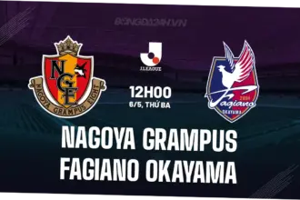 Pertandingan Nagoya Grampus vs Fagiano Okayama Berakhir Imbang 1-1 di J1 100 Year Vision League