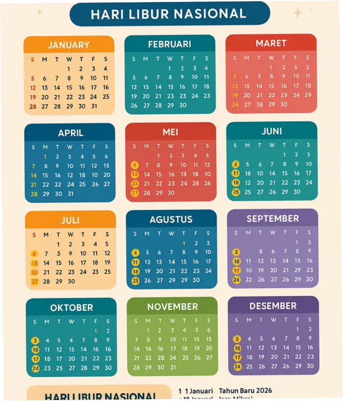 Kalender 2026: Informasi Lengkap tentang Tanggal Merah, Cuti Bersama, dan Hari Suci